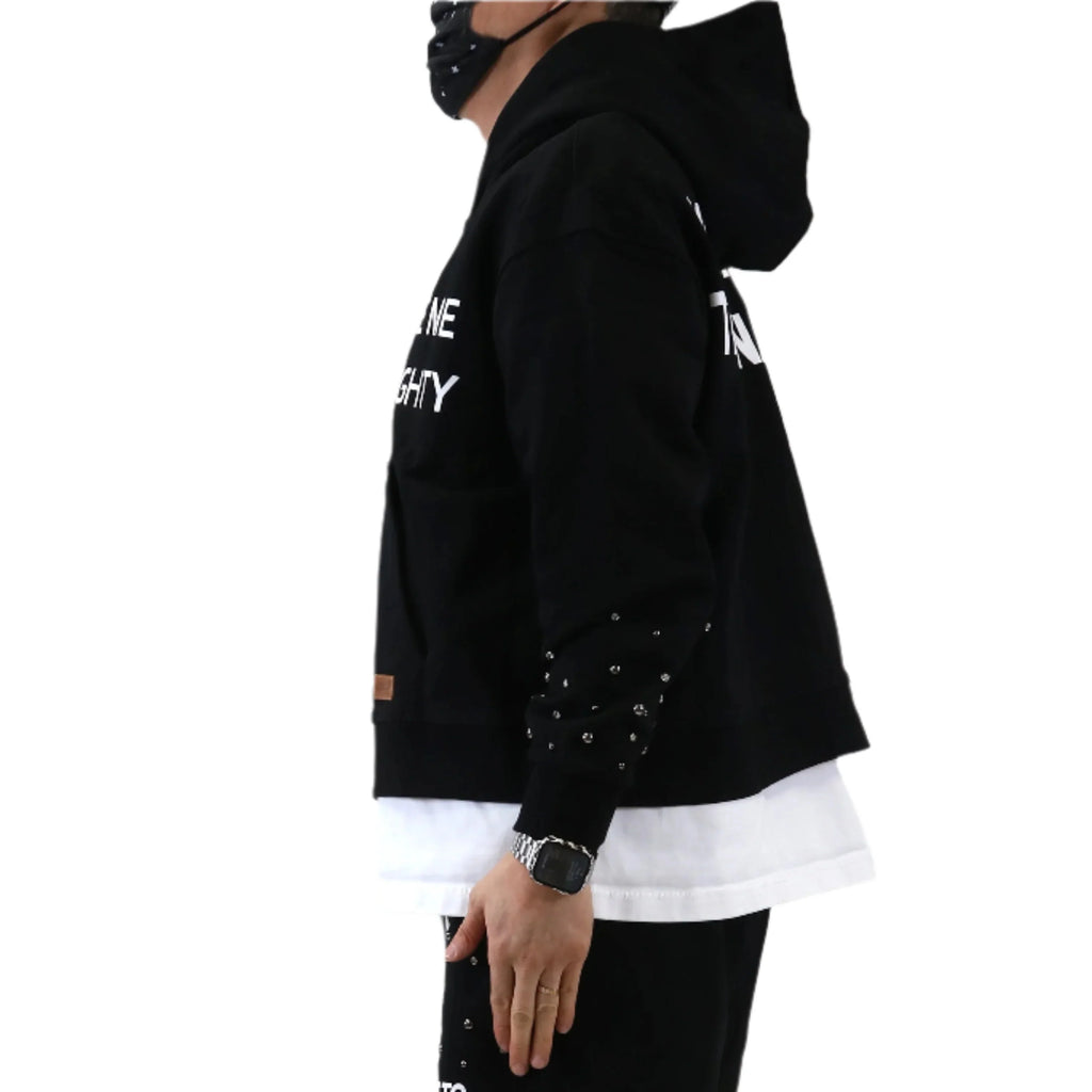 KARAN French Terry Long Sleeve Crop Top Full Zip Hoodie